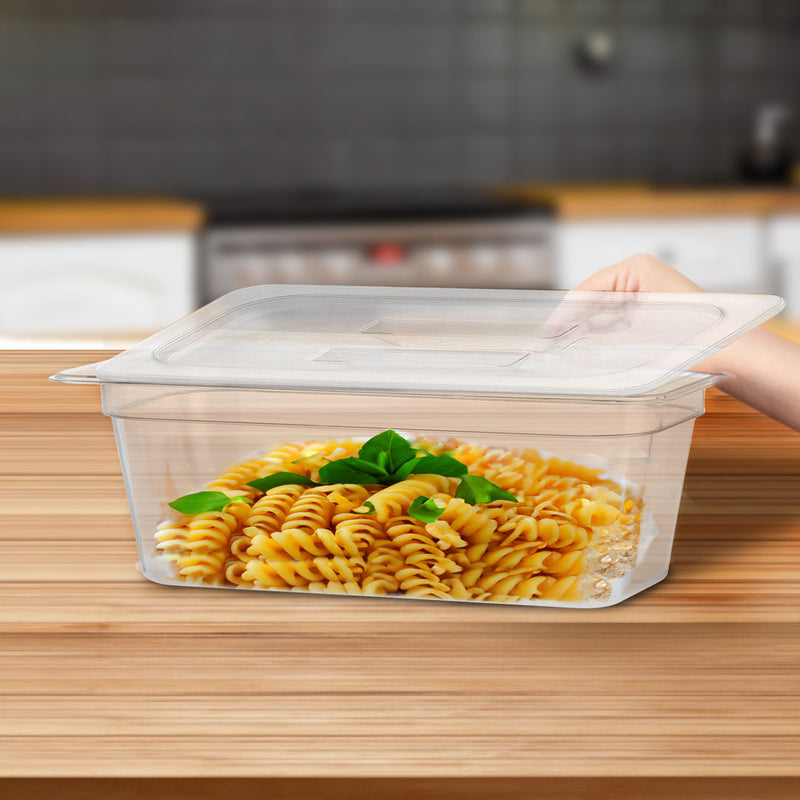 Polycarbonate 100mm Gastronorm GN Pan 1/3 Food Tray Set of 6 With Lids