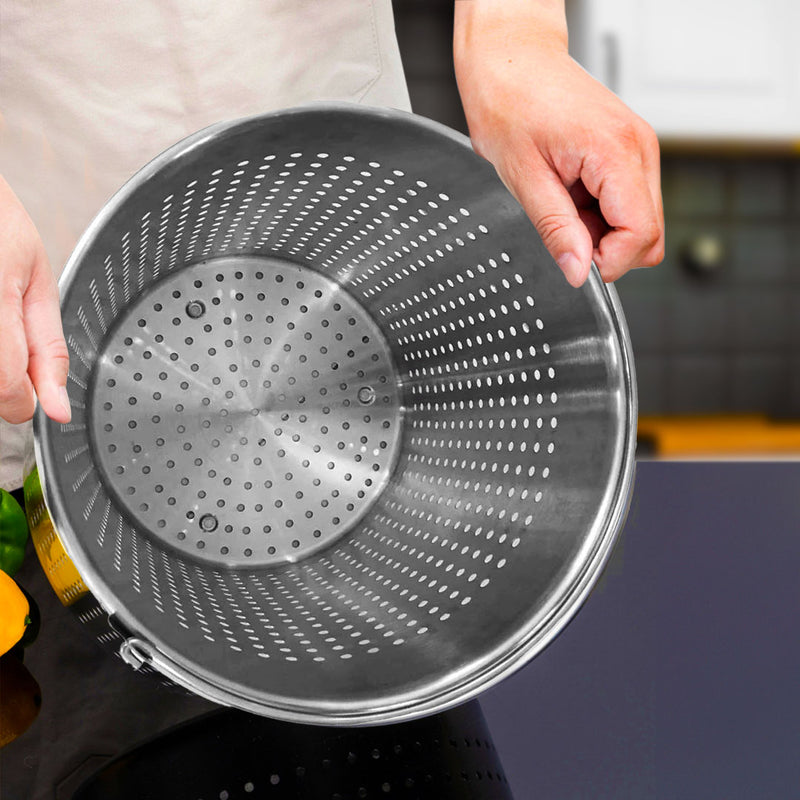 98L 18/10 Stainless Steel Heavy Duty Stockpot With 71L Perforated Pasta Insert