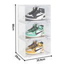 3 Tier Transparent Shoe Organizer Plastic Foldable Stackable Box with Magnetic Door