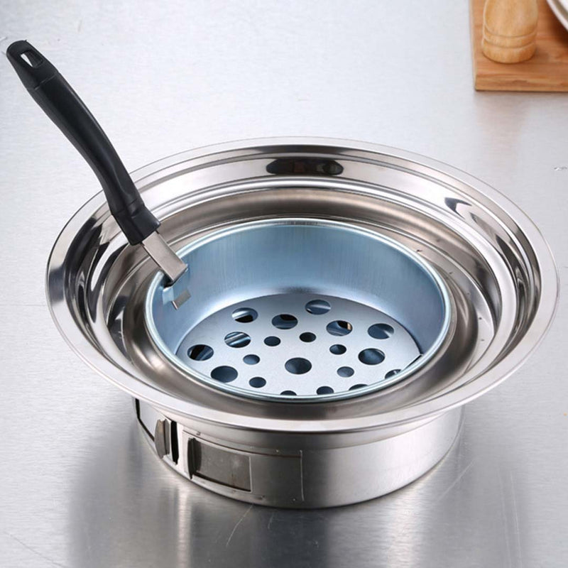 2X Portable Charcoal Grill Stainless Steel Agalmatolite Plate 340mm Smokeless