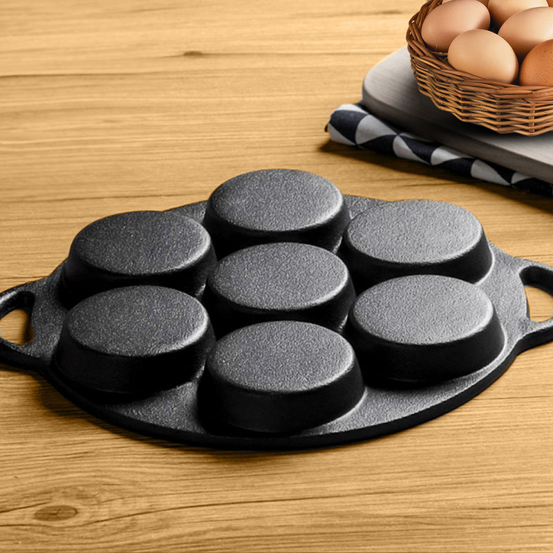 2X Cast Iron Takoyaki Pan 12 Molds Nonstick Stovetop Skillet 31.5cm