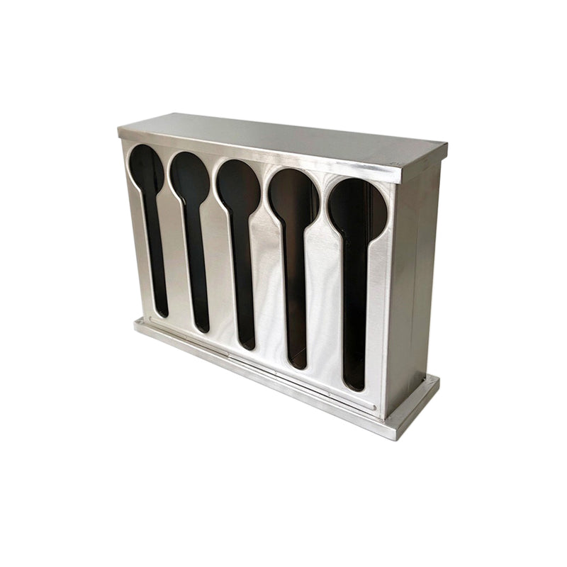 Stainless Steel Utensil Holder 5 Holes Buffet Rack with Drain Hole Design
