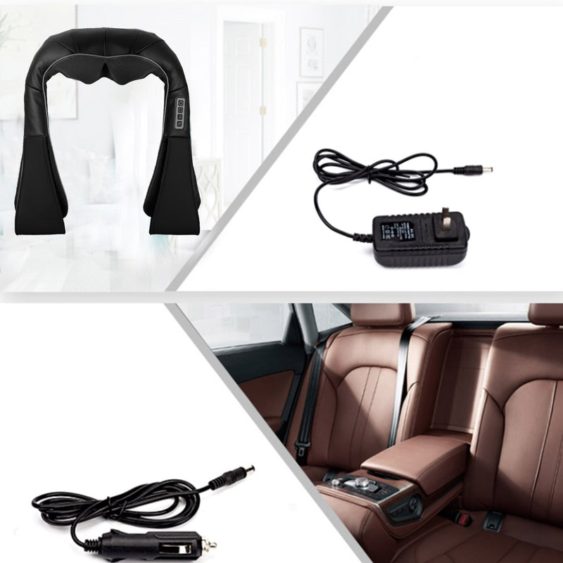 Electric Kneading Shiatsu Neck Shoulder Back Arm Massager Infrared Heat Black