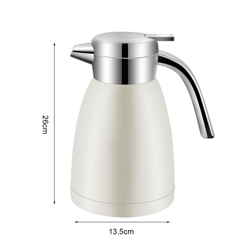 2X 1.2L Insulated 18/10 Stainless Steel Vacuum Flask White Spill Proof
