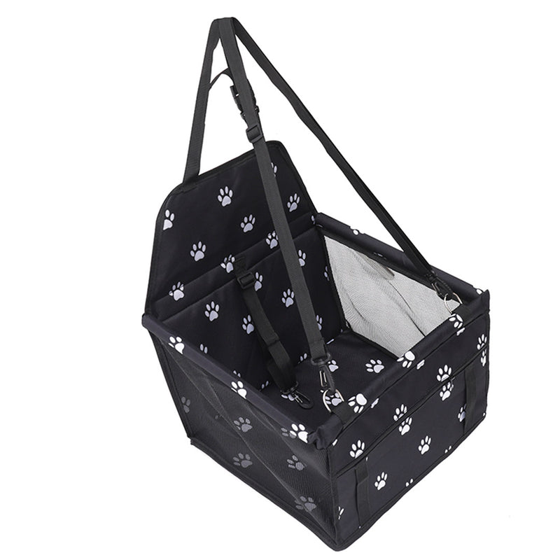 Waterproof Pet Booster Car Seat PVC Mesh Safety Travel Bag 40x30x25cm Black