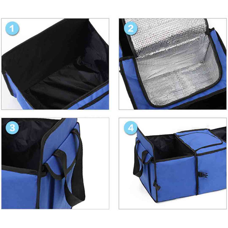 2X Car Trunk Folding Storage Box 600D Oxford 60x31x28cm Water Resistant Black