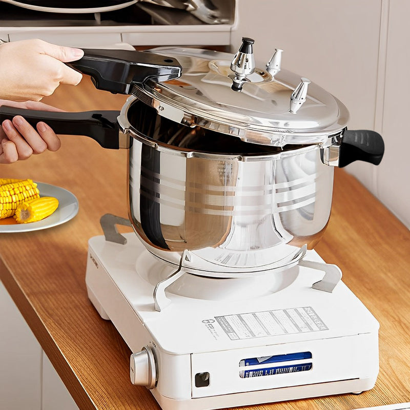 8L Stainless Steel Pressure Cooker With Seal Heavy-Duty Base Induction Safe