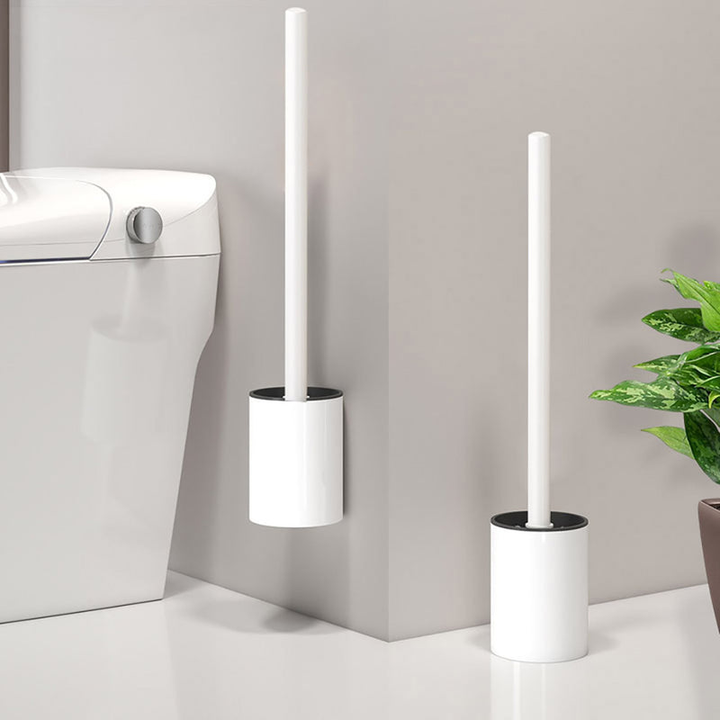 Wall Mounted Toilet Brush With Holder Aluminum White Rust Resistant 27cm