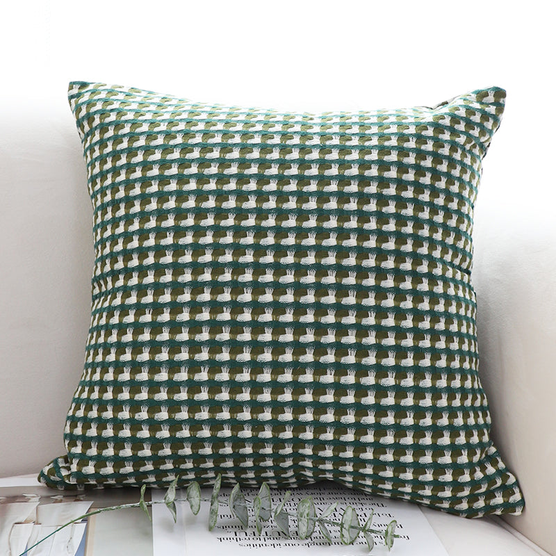 45cm Square Velvet Throw Pillow Subtle Green Polyester Cotton Plush