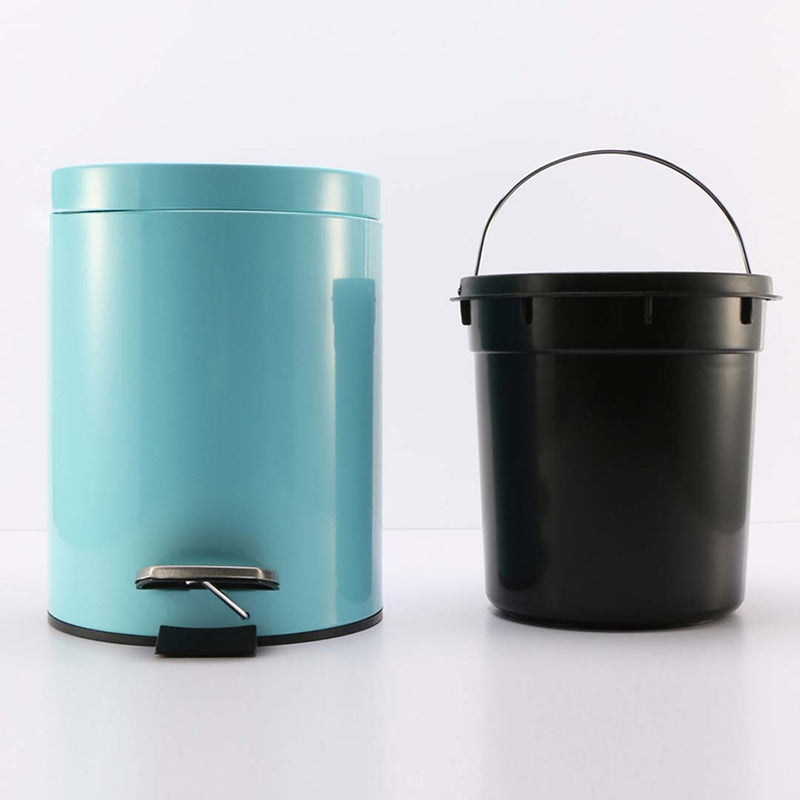 Foot Pedal Stainless Steel Trash Bin 7L Blue Soft Close Removable Inner