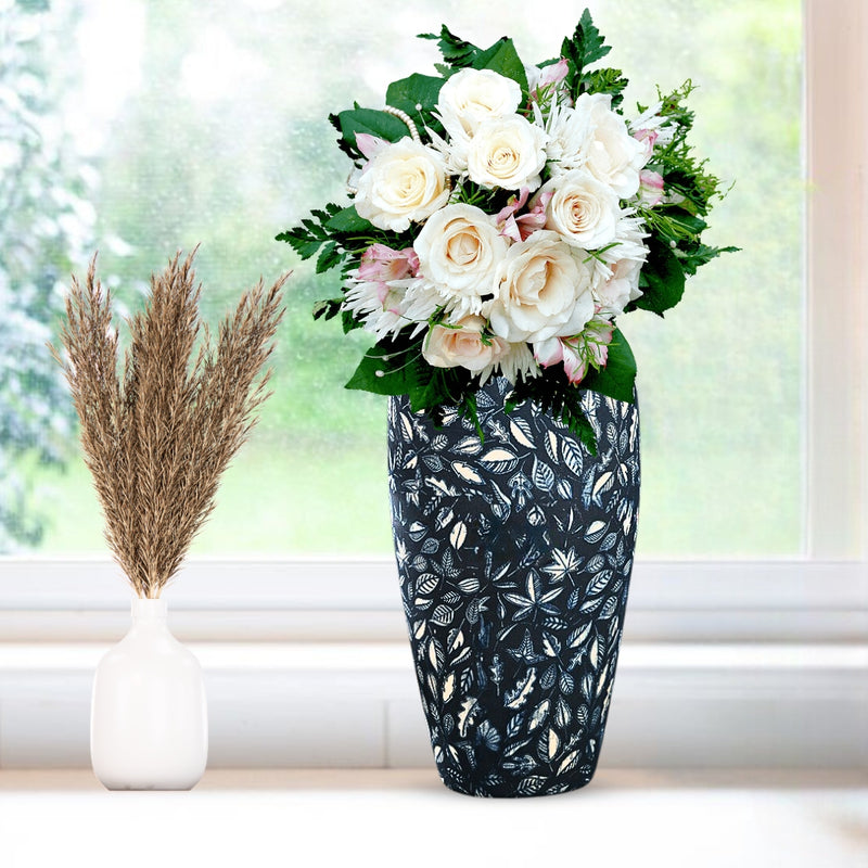 Ceramic Flower Vase 35x17cm Large Blue Elegant Living Room Decor