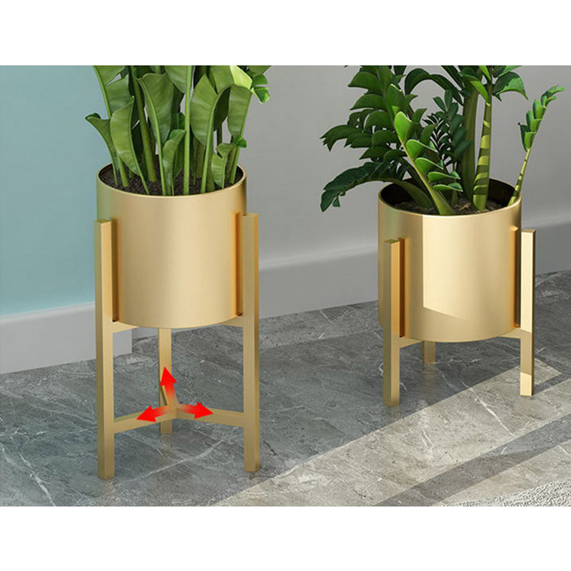 2X 45cm Gold Metal Plant Stand 20cm Enamel Pot Corner Indoor