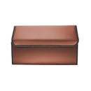 4X Leather Car Boot Organizer 55x30x30cm Collapsible Foldable Storage Box Coffee