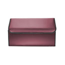 Leather Car Boot Organizer Foldable Portable Storage Box Large Red 55x30x30cm