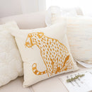 White Luxury 45cm Throw Pillow Golden Leopard Design Decorative Square Cushion