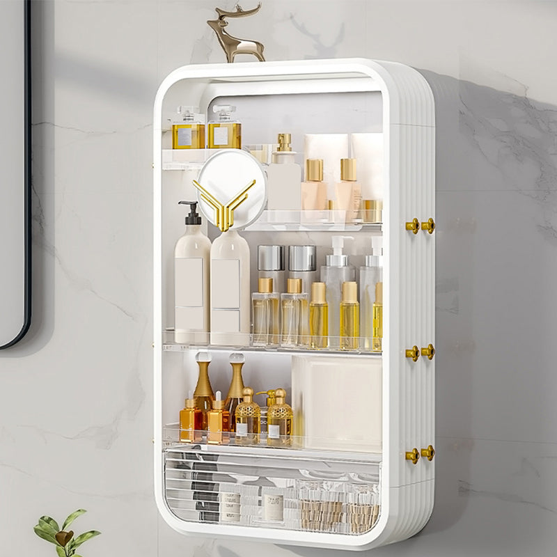 White 3 Tier Cosmetic Storage Rack Vanity Tray Organizer ABS Material 40cm