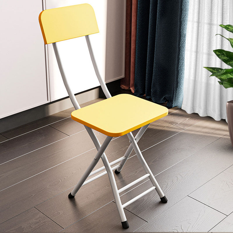 Yellow Foldable Chair Mdf Seat Aluminum Alloy Legs 77cm Lightweight Portable