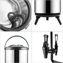 12L Insulated Stainless Steel Coffee Tea Barrel Dispenser Hot Cold Container