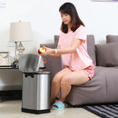 12L Stainless Steel Pedal Trash Bin Rectangular Silver Soft Close Lid