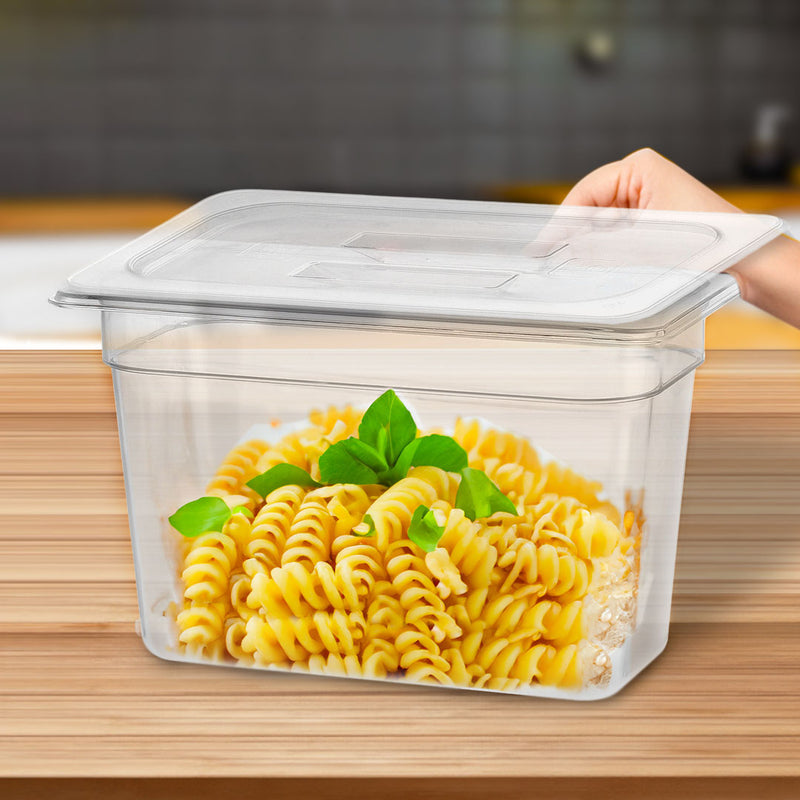 Transparent Polycarbonate GN Pan 1/3 Food Tray 200mm Bundle of 2 With Lid