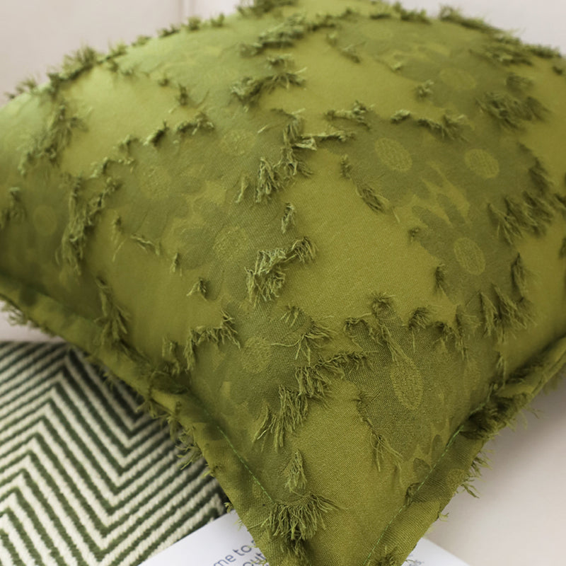 2X Green Throw Pillows 50x50x18cm Polyester Cotton Blend Soft Durable