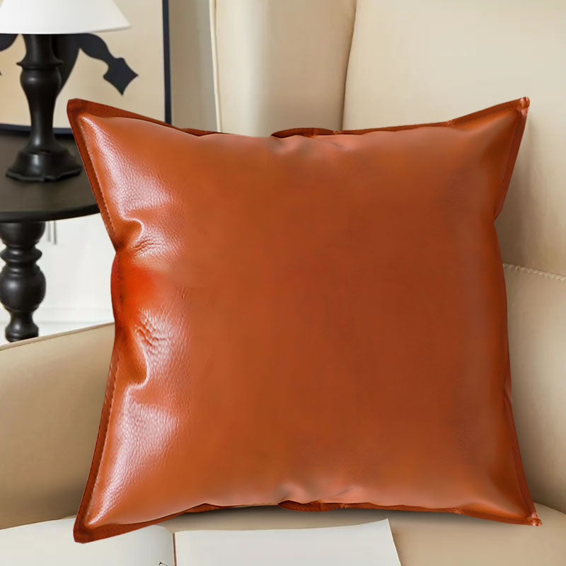 2X 45x45cm Plush Velvet Throw Pillow 15cm Thick Polyester Cotton Brown