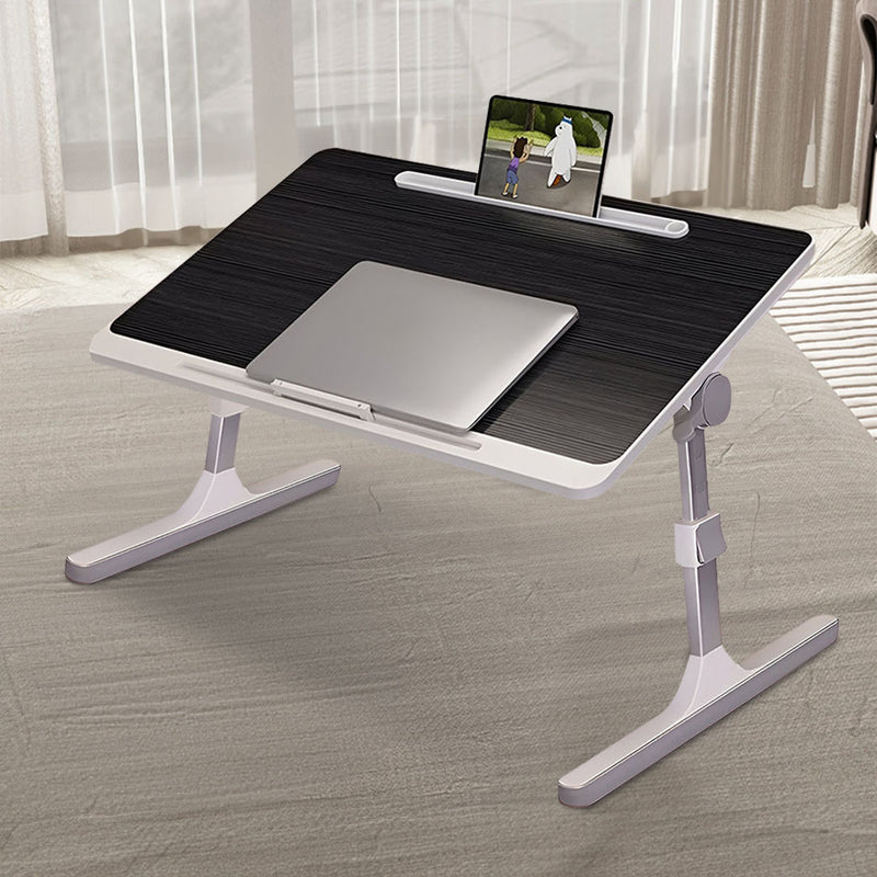 2X 60X40Cm Black Foldable Adjustable Laptop Bed Table With Tablet Slot