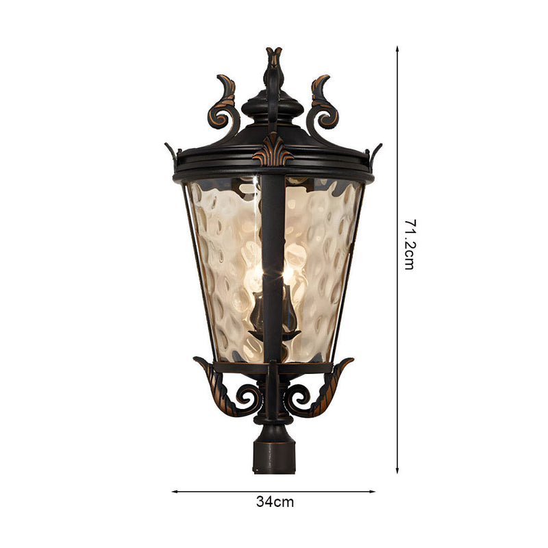 4X Vintage Lantern Wall Lamp Aluminum Glass 71.2cm Dark Brown Modern