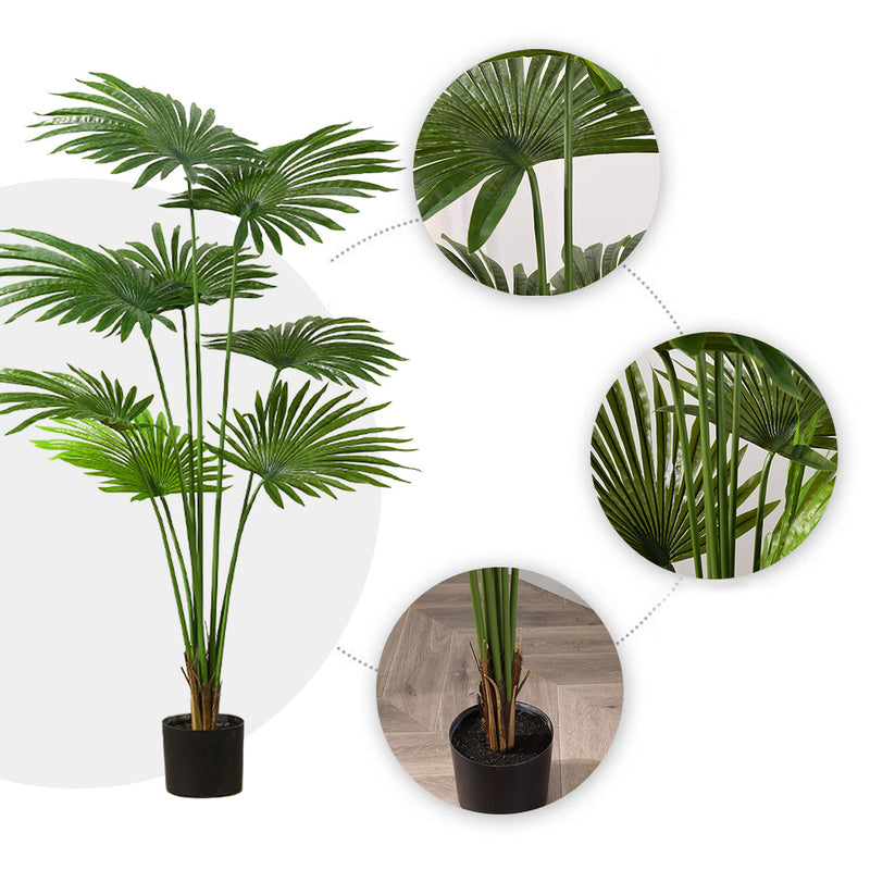 150cm Artificial Fan Palm Tree Indoor Outdoor Decor Green Realistic Plant