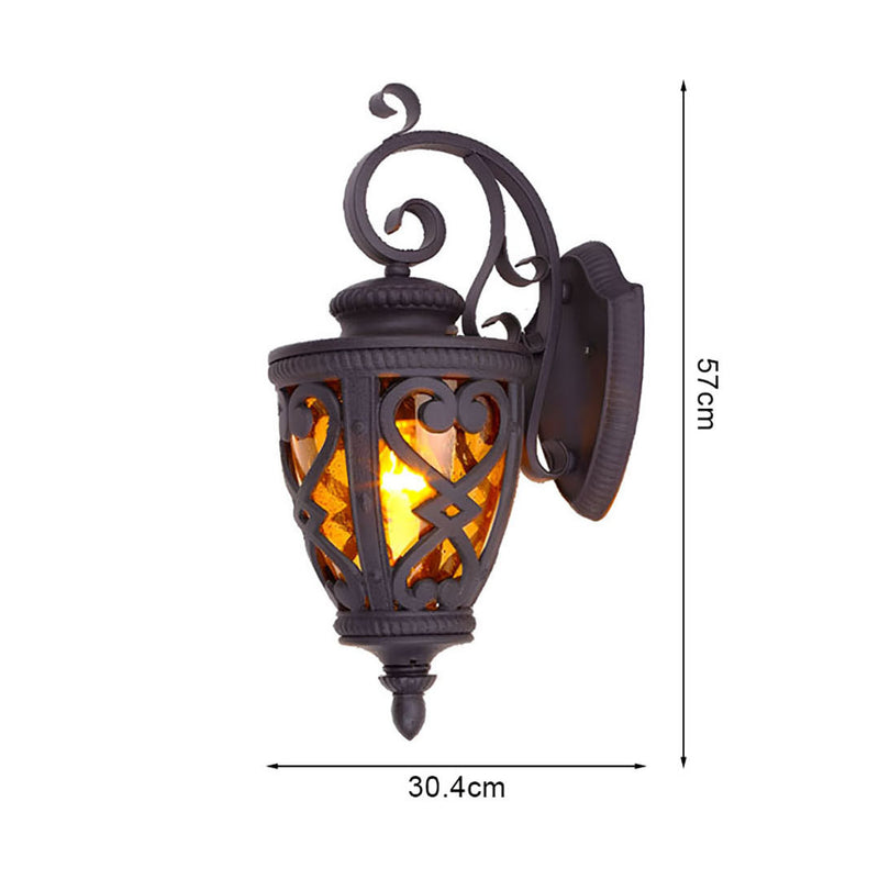 2X Wall Sconce Aluminum Glass 57cm Antique Bronze Outdoor Light