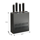 Wall Mounted Aluminum Knife Rack Space Saving Organizer Black 24x18x7.5cm