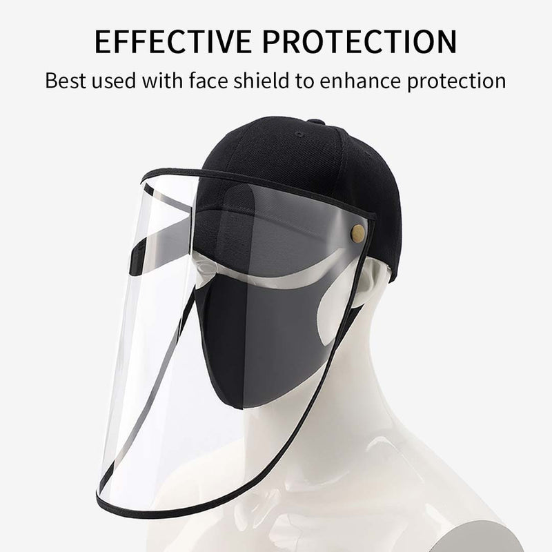 4X Adult Protective Hat Cotton Plastic Full Face Tpu Shield 27x41cm Black White