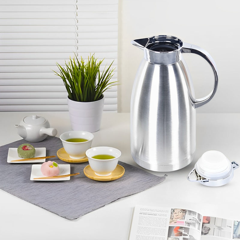 2.3L Stainless Steel Insulated Vacuum Flask Spill Proof Lid Coffee Water Jug