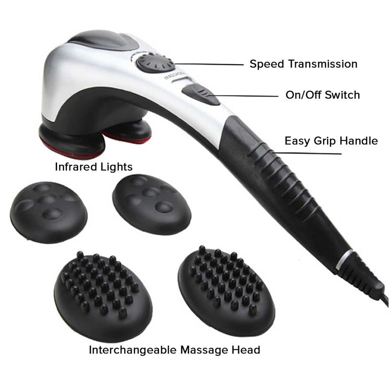 Deluxe Handheld Percussion Massager Soothing Heat Two Speeds Deep Tissue