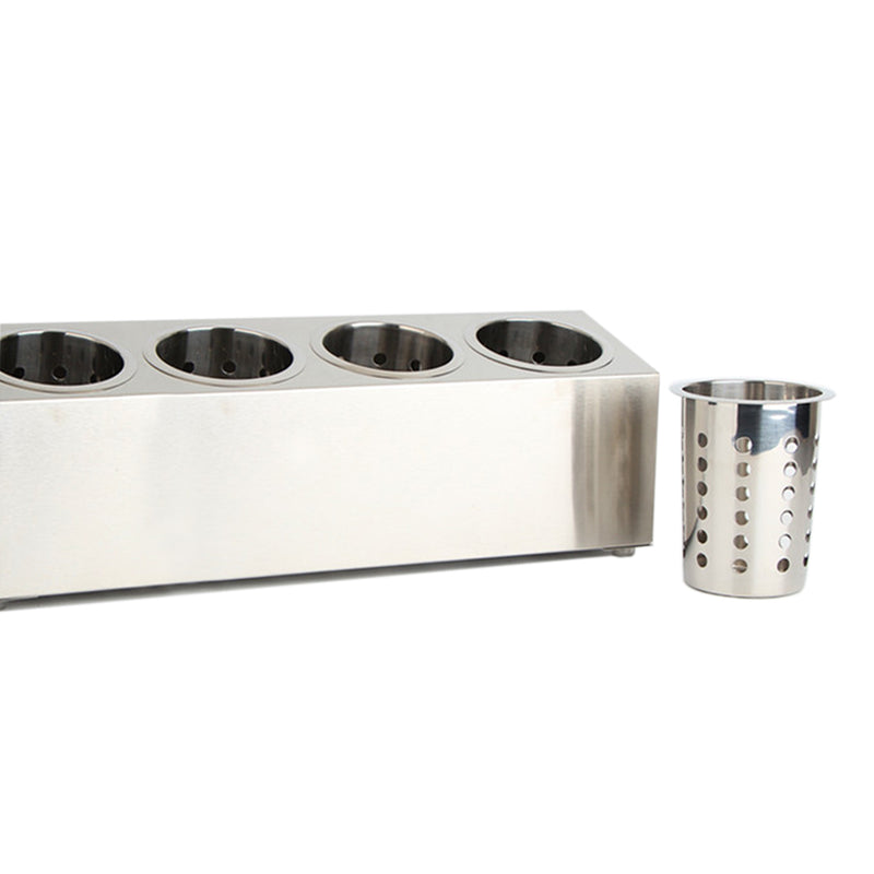 Stainless Steel Conical Utensils Holder 4 Holes Commercial Rust Resistant