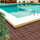 11 Pcs Dark Chocolate Composite Decking Tiles 30x30cm Outdoor Slip Resistant