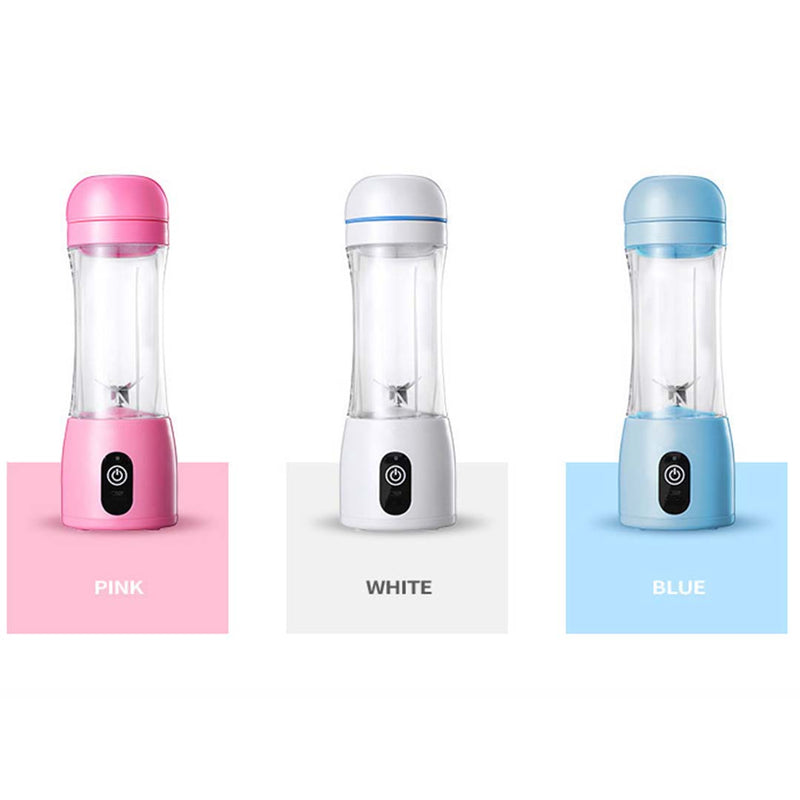 Portable USB Rechargeable Handheld 380ml Fruit Mixer Juicer Blue Eco-Friendly