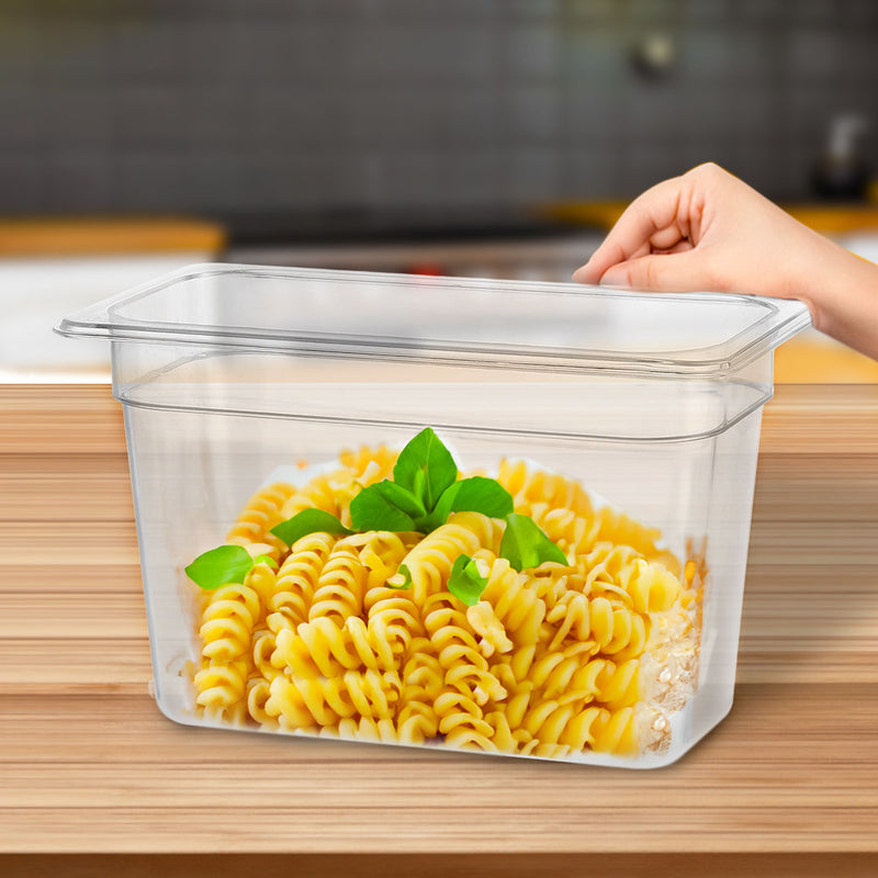 Clear Polycarbonate GN Pan Set of 6 200mm Food Tray Storage Dishwasher Safe