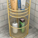 3 Tier Metal Bathroom Storage Shelf Freestanding Organizer Rack Gold