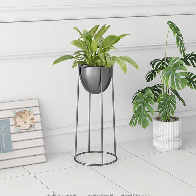 4X 70cm Round Wire Metal Plant Stands Enamel Coated Pots Black