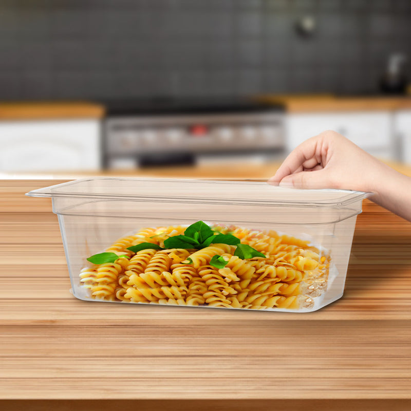 100mm Clear Gastronorm Pan 1/3 Polycarbonate Food Tray Set of 2 Transparent