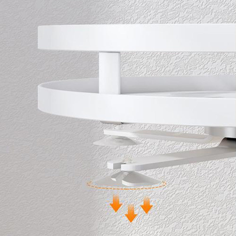 2X 2 Tier White Round Rotating Kitchen Countertop Spice Rack Shelf