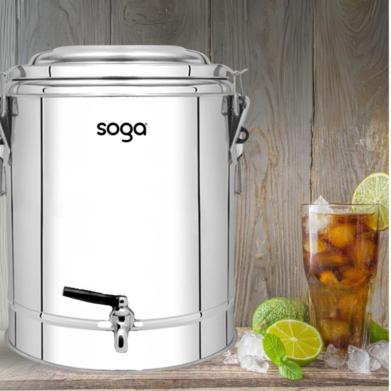 2X 40L Stainless Steel Insulated Beverage Dispenser With Tap Hot Cold