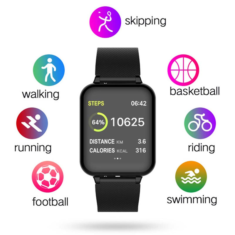 2X 1.3 Inch IPS Smart Watch Heart Rate Blood Pressure Tracker White IP67