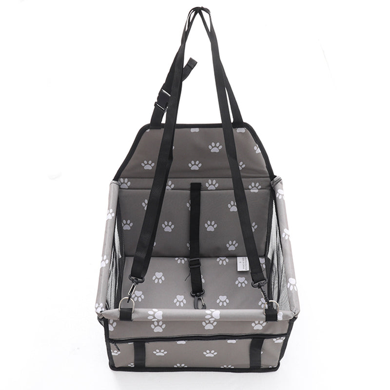 Waterproof Pet Booster Car Seat Grey Mesh Safety Travel Bag 40x30x25cm