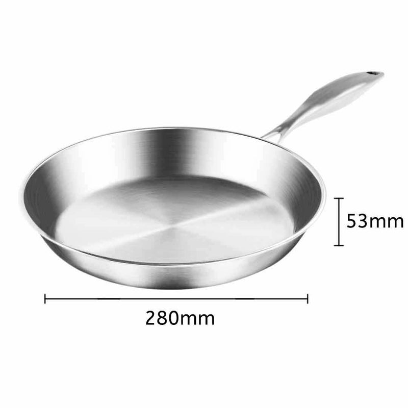Dual Induction Cooktop 2 Burners Stainless Steel 17L Stockpot 28cm Fry Pan