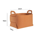 4X Medium Foldable Felt Storage Bag Coffee With Handles Home Office Organizer