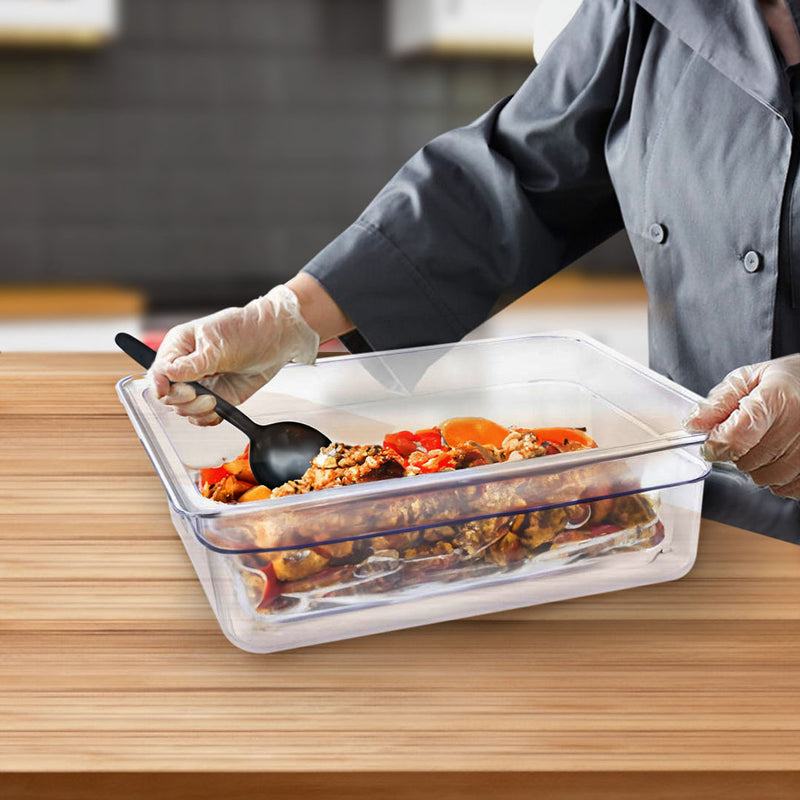150mm Polycarbonate GN Pan Clear Food Tray Set of 4 Dishwasher Safe