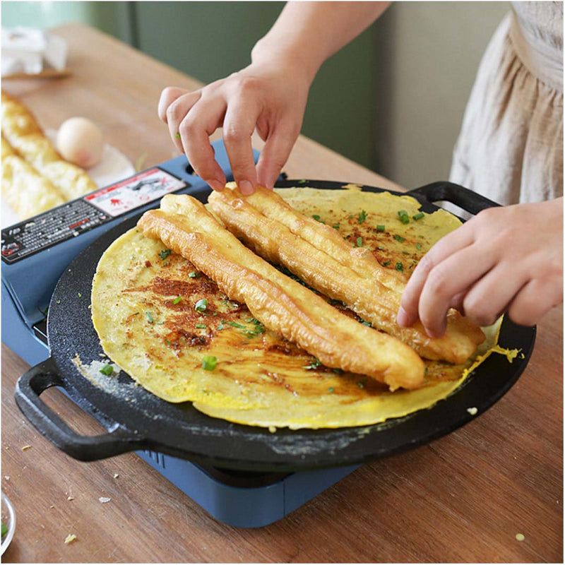 Electric Induction Cooktop 34cm Cast Iron Crepe Pan Portable Non-Stick Cookware