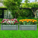 120X60cm Rectangle Raised Garden Bed Galvanized Iron Green Outdoor Planter Box